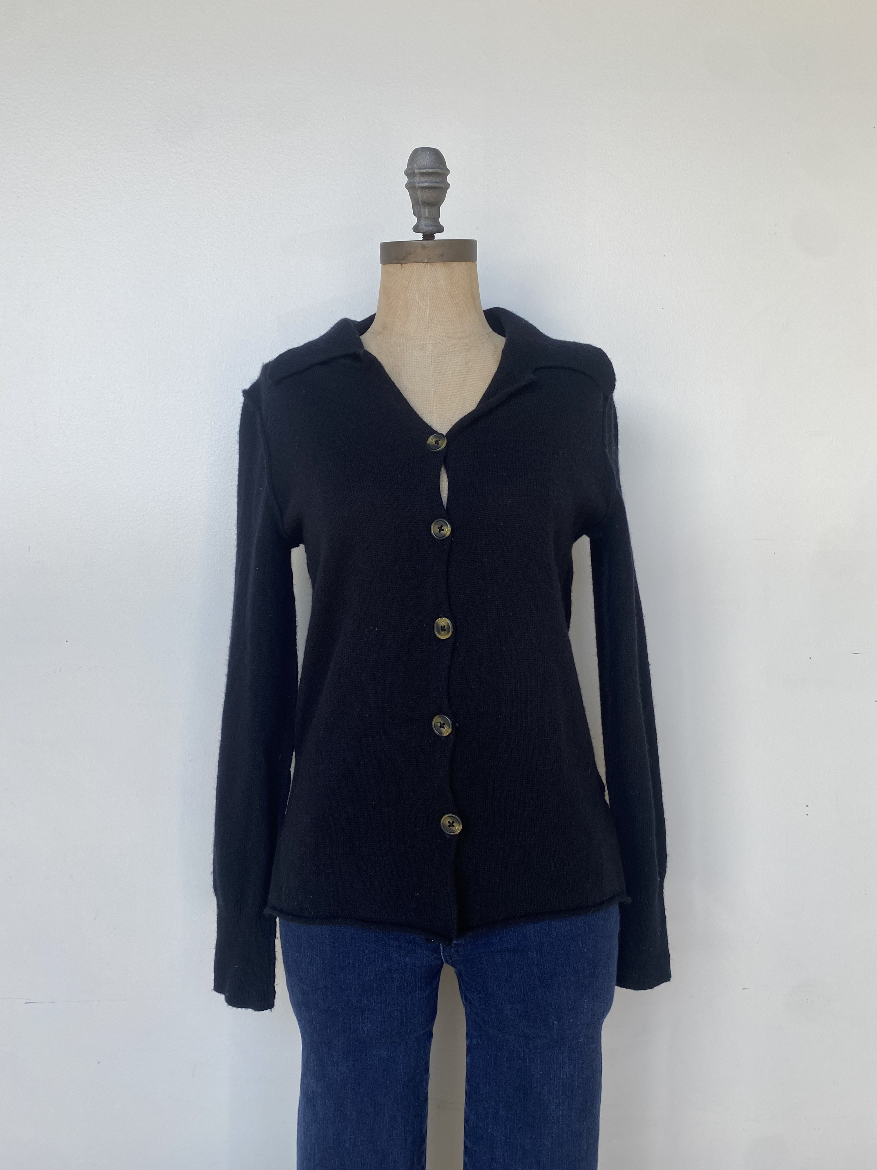 Free People Black Cashmere Cardigan