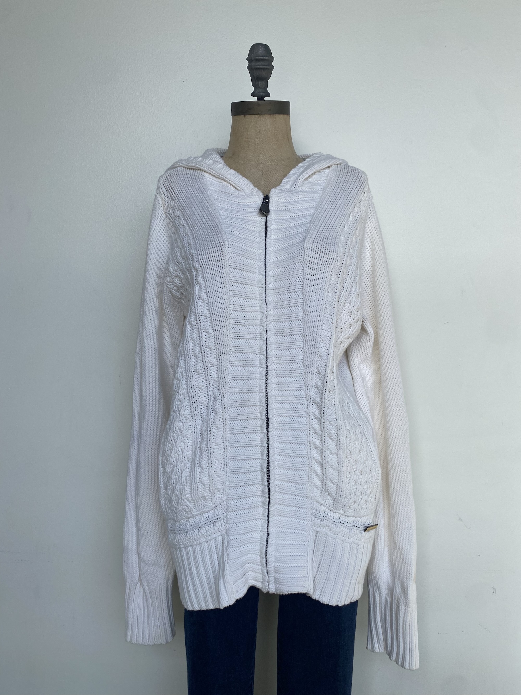 Burton Cotton Cable Knit Zip-Up Hoodie