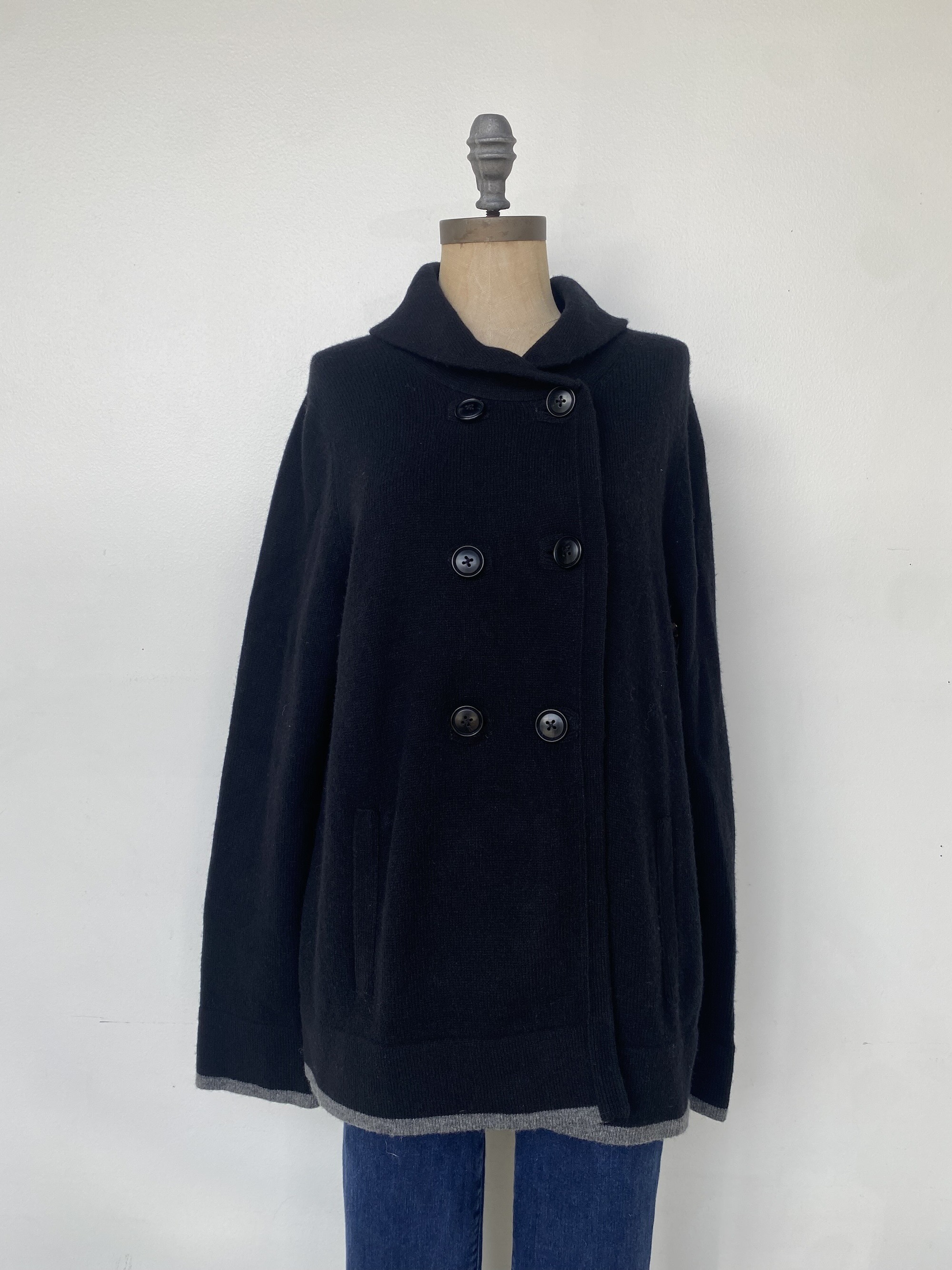 Gap Black Wool Peacoat Style Sweater