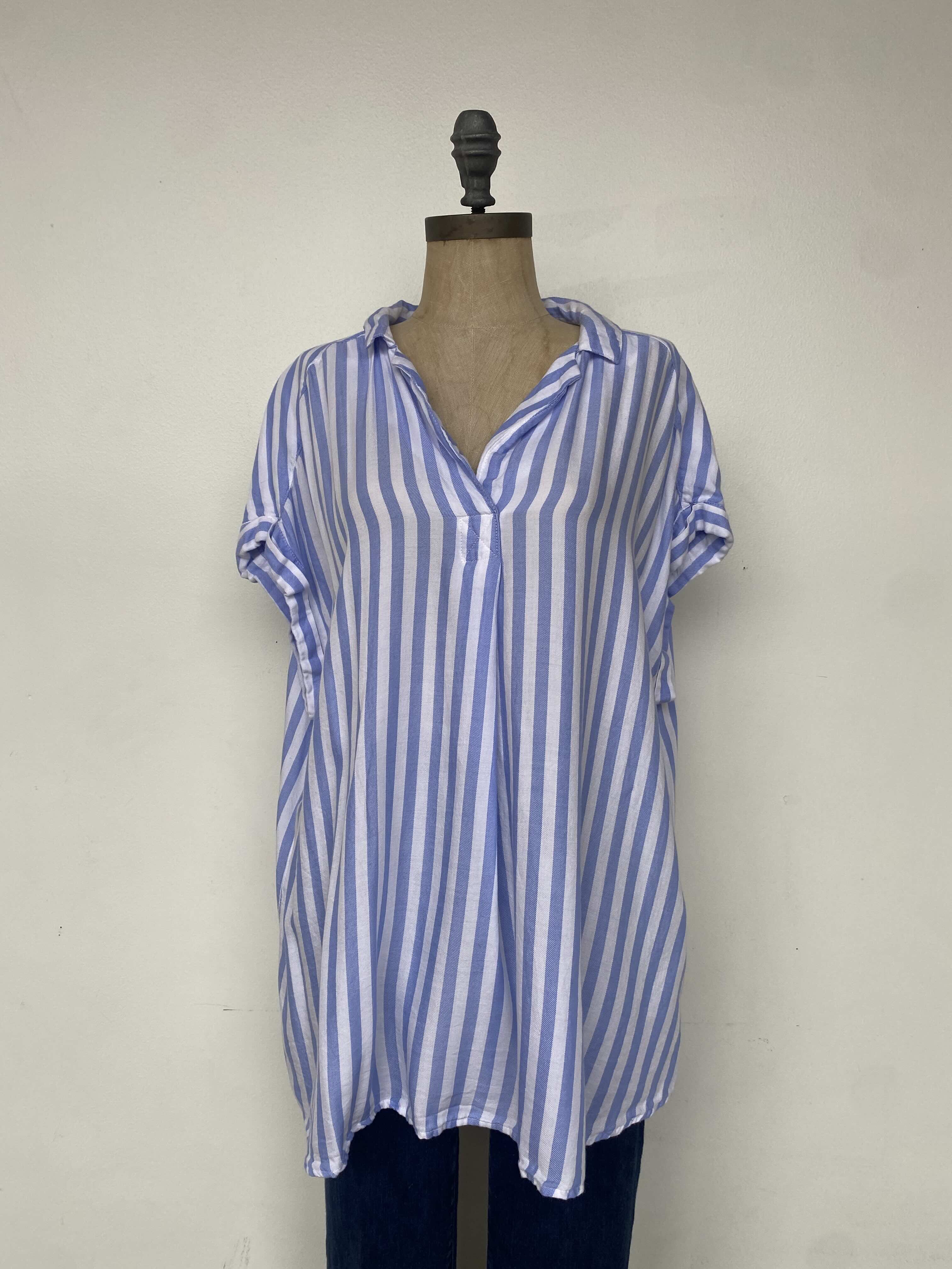Gap Blue & White Stripe Tunic Top